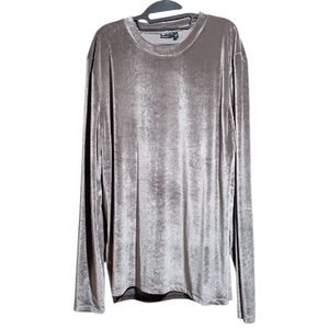 ASOS DESIGN Metallic Gray / Silver Velvet Long Sleeve Tunic Top Size 3XL